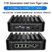 소형PC 미니PC 산업용미니PC 팬리스 미니 PC 11 세대 인텔 코어 i7 1165G7 i5-1135G7 4x i225 2.5G LAN DDR, 01 Celeron N5105_02 AU, 07 16GB RAM 1000GB NVMe
