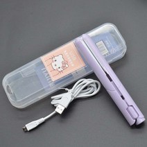 미니 전기 클립보드 USB 고데기 스트레이트 롤 겸용 앞머리 이너 풀 스트레이트 클립 머리 상하지 않음, 라이트퍼플Usb케이블+보관함[15재고있음], 하나