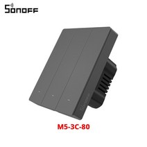 SONOFF M5 SwitchMan 스마트 벽 스위치 80/86 푸시 버튼 1/2/3 Gang 프레임 원격 제어 Alexa Google 홈, [03] M5-3C-80