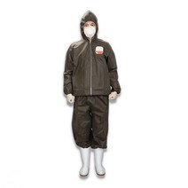 데몰 일회용 작업복 도장복 방진복 투피스 진회색 XL, 1개, 그레이