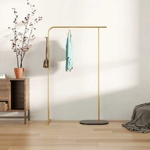 튼튼한 철제 스탠드 옷걸이 행거 거실 옷방 침실 옷장 고급 코트랙 좁은방 홀더 가구 모던 공간 행거, 더블스톤  골드 100x160 화이트 스톤