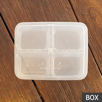 더팩컴퍼니 T-1200FC 4칸 내열도시락 내열용기 사각내열용기 50 300개, 1박스