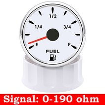 유면계 유량계 0-190Ω 240-33Ω 연료 레벨 게이지 52mm 7 색 LED 오일 탱크 레벨 표시기 해양 보트 자동, 02 0-190ohm WS