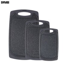 DFMEI pp 도마 주방 다용도 모조석 도마 벽걸이 도마 고기 도마, 검은색 모조 대리석 무늬, 스퀘어