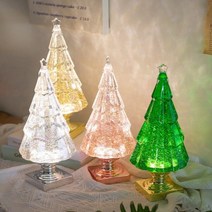크리스마스트리 투명 led 스노우볼 고급 무드등 집들이선물 오르골 딸생일선물, 핑크
