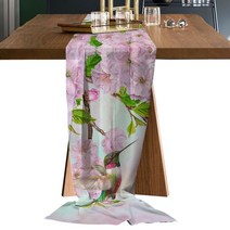 테이블보봄벚꽃 태양 강 레트로 쉬어 쉬폰 테이블 러너 국가 웨딩 파티 Tulle Voile 천으로 홈 인테리어, 02 69x304cm, 13 HZF02530