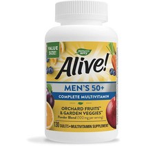 Nature’s Way Alive 남성용 50+ 실버 멀티비타민 130태블릿 미국직송 334438, 130 Count (Pack of 1)