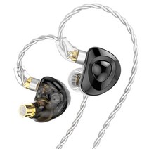 TRN MT4 2DD 이어폰스 고성능 듀얼 다이나믹 HiFi 러닝 스포츠 헤드폰 소음 차단 헤드셋 New Arrival, MT4 블랙 마이크 없음, 하나