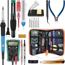 버닝 우드버닝 납댐 burning 80 w 디지털 100-480 ℃ 온도 조절 가능한 납땜 인두 키트 전기 멀티 미터 납땜 제거 펌프 용접 도구 세트, 유형1 60w, 유럽 ​​연합