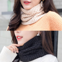 깔끔한 스타일 넥워머 2P 꽈배기 니트 부들부들 기모 안감