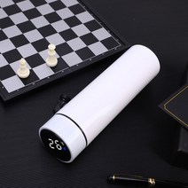 LED 터치 온도계 온도표시 보온병 460ml, 화이트