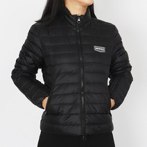 듀베티카 여성 GooseDown 패딩 소매 지퍼 로고 베도니아 블랙