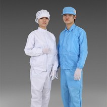 MK 제전방진복 투피스 상하세트 C카라 (주머니없음) 화이트 스카이블루 정전기방지 작업복, 스카이블루(주머니없음)
