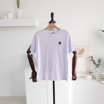 [메이룸] 미니ny반팔 레터링 프린트 자수 반팔티셔츠
