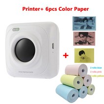 프린터 악세사리 PAPERANG 사진 그림 미니 휴대용 열 블루투스 프린터 무선 포켓 프린터 Impressora De Fot, 05 P1 6 color paper_02 러시아