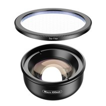 카메라렌즈 캐논 호환 렌즈 시그마 APEXEL HD 100mm 매크로 마이크로 렌즈 전문 휴대 전화 아이폰 x xs max, 04 macrolens starfilter