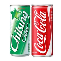 코카콜라 코카콜라&칠성사이다 250ml X 각15개 (총30개) 콜라 사이다 탄산음료 탄산수 탄산 음료수 음료, 30개