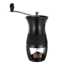 원두커피분쇄기 그라인더 가정용 자동 커피 Manual Coffee Bean Grinder Portable Hand Crank With Ceramic, 01 Black