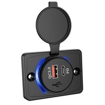 RV파트 캠핑카파트 캠핑카 gadpow rv 수정 충전기 콘센트 pd 3.0 12-24v qc 3.0 듀얼 usb 충전기 전원 액세서리 캠퍼 버스 보트 충전 소켓, PD와 qc3.0