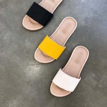 지니슬로우 왕골 라탄 여름 밀짚 슬리퍼