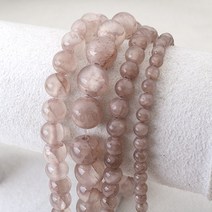 [5209-19]원석라운드 4/10mm 채운옥 밀크코코아 반줄