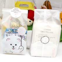 리빙스타트 댕댕이 반투명 M형 쿠키봉투 비숑강아지 선물포장봉투 50매, 50개, 1개