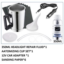 자동차광택기 헤드 라이트 화학 연마 키트 헤드 라이트 액체 폴리머 수리 유체 헤드 연마, 협력사, 350ml 및 120v