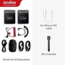 Godox - MoveLink M1 M2 무선 라발리에 마이크 DSLR 카메라 캠코더 스마트폰 및 태블릿용 2.4GHz, 06 MoveLink M1 Kit 4