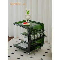 OUYOULIFE 아크릴 테이블 연예인 투명 이동식 선반 트레이, B