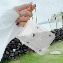 달자샵 1+1 PVC 투명 똑딱이 카드홀더 다용도 소품보관 세로형 포켓 케이스