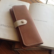 천연소가죽 수제 장지갑 - 스트랩 (Ginger Brown)