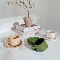 예쁜 홈카페 커피잔 미니 무드 단색 호텔 커피 찻잔 세트, 화이트