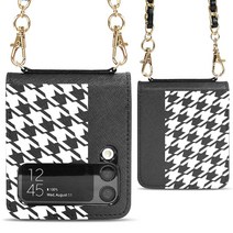 국내제작 가죽 UV아르페 프린팅 디자인 패턴 갤럭시 Z 플립 1 2 3 케이스 고급 손목체인 손목줄