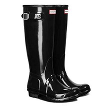 [헌터] 레인 부츠 장화 오리지널 토르 그로스 ORIGINAL TALL GLOSS WFT1000RGL BLACK US6(23.0 cm) [품]