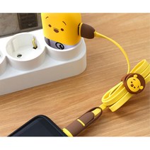 디즈니 썸썸 C타입 5핀 2in1 플랫케이블 꼬임방지 노트북 FLAT케이블 USB, 미니마우스