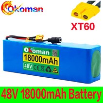 48V 배터리 13s3p 18Ah 배터리 팩 1000W 고출력 배터리 Ebike 전기 자전거 BMS xt60 플러그 포함|Battery Packs|, 단일, 1개