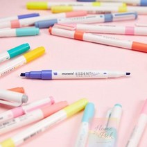 파스텔형광펜 12입 트윈 사각 야광팬 강조펜 암기펜, BV06 블루 아이리스