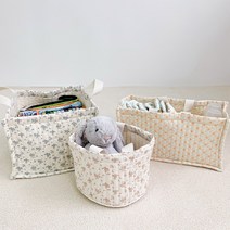 어텀31 누빔 기저귀 바구니, 블루 직사각 35x19cm