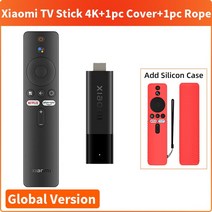 MI TV샤오미 미 TV 스틱 4K 글로벌 버전 안드로이드 11 쿼드 코어 2GB RAM 8GB 블루투스 5.0 넷플릭스, 04 Add Red Cover_04 EU Plug