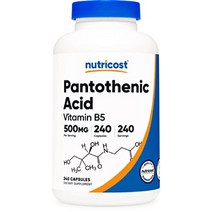 뉴트리코스트 판토텐산 비타민 B5 500mg 240정 3통, 240 카운트(3팩)
