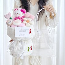 크리 에이 티브 넷 레드 딸기 곰 하이 엔드 센스 꽃다발 실용적인 생일 선물 여자 친구 발렌타인 데이, KT 고양이 -완성 부케+라이트+카드
