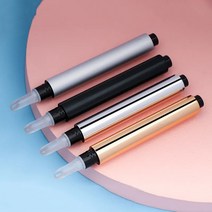 실리콘립브러쉬 안지워지는립스틱 골드 실버 매트 블랙 트위스트 펜 빈 립 글로스 실리콘 브러시 팁 화장품 여드름 오일 용기 컨실러 튜브 3ml, 5.30pcs - gold
