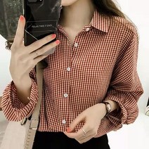 2컬러 체크 여성 가오리핏 셔츠 블라우스 LK-S004 남방 롱셔츠 블라우스 짝꿍닷컴