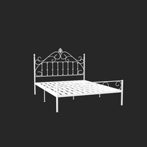 북유럽 철제 조립식 침대 프레임 공주풍 메탈 원룸 자취 부부 DIY 침대 프레임, 화이트B