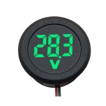 자동차 전압계 DC 4-100V LED 디지털 디스플레이 라운드 2 와이어 패널, GREEN