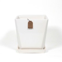 세라믹 유광 화이트 사각 화분 16cm, dice3-1616 (화이트)