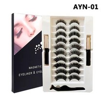 자석 마그네틱 속눈썹 밍크 방수 지속 라이너 족집게 수제 반복 사용 메이크업 확장 세트, ayn-01 믹스
