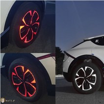 (윤부샵) 기아 EV6 휠 반사 스티커 초고휘도 튜닝 리플렉터 데칼 스티커 19인치, 01_레드_UN
