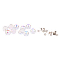 GHSHOP 10 세트 진주 리벳 스터드 스터드 버튼 가죽 공예품 가방 신발 의류 팔찌 8mm 장식, 플라스틱, 다색