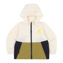캉골키즈 키즈바람막이 후드집업 간절기 봄자켓 컬러 블록 점퍼 PB 0005 오프 화이트